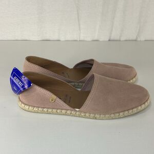 VERBENAS Spain Carmen Suede Leather Espadrilles Flats In Rose Size 42 US 11.5
